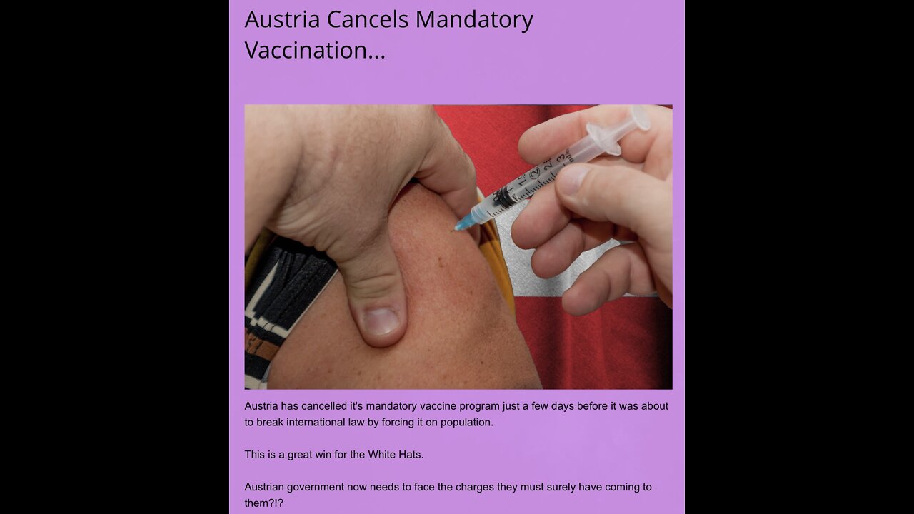 Austria Cancels Mandatory Vaccination...