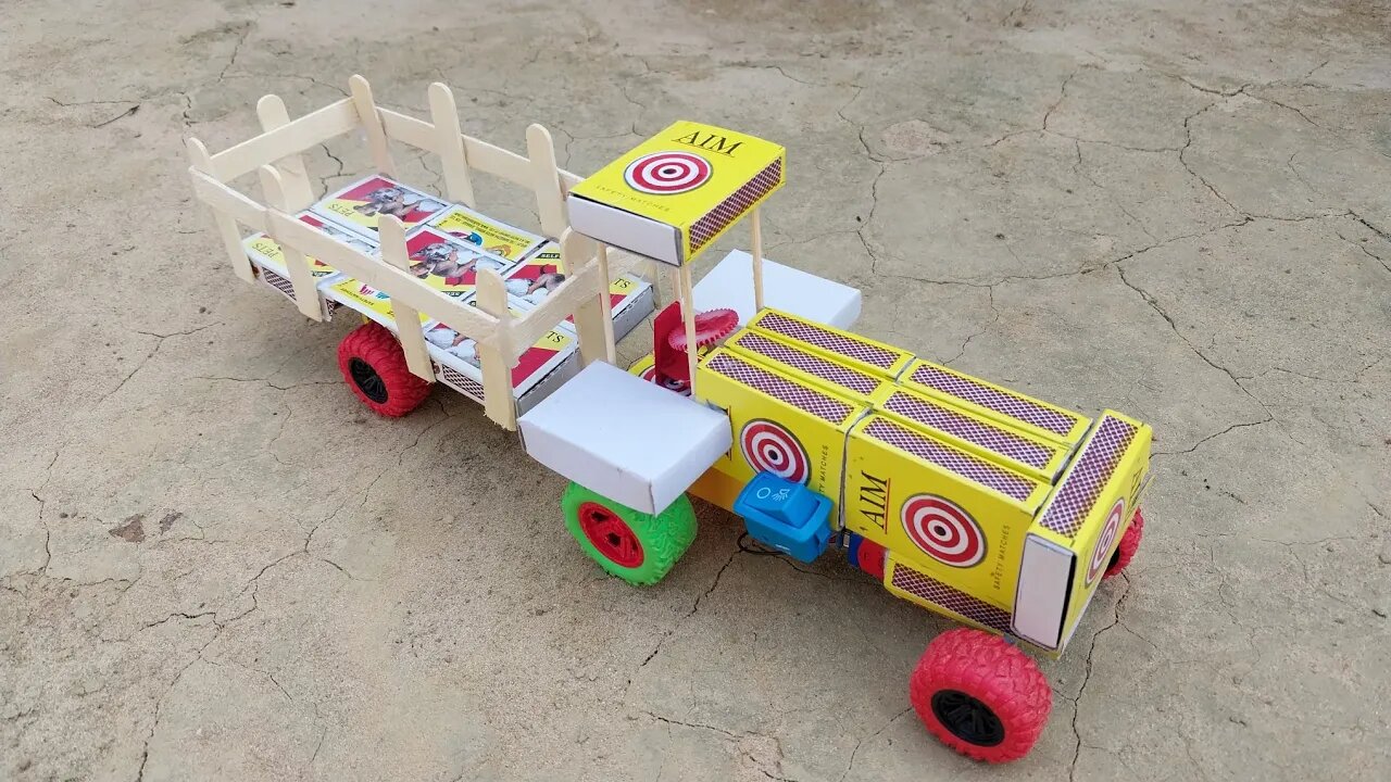 How to Make a Tractor With Cargo Trolley | Agriculture Tractor | DC Motor and Battery