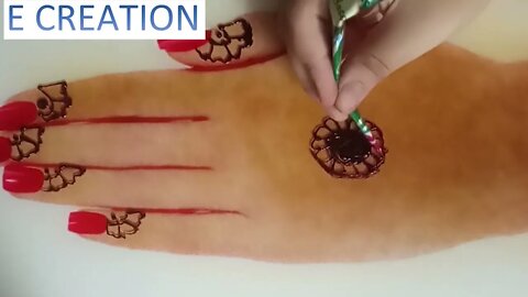 easy simple flower back hand mehndi design