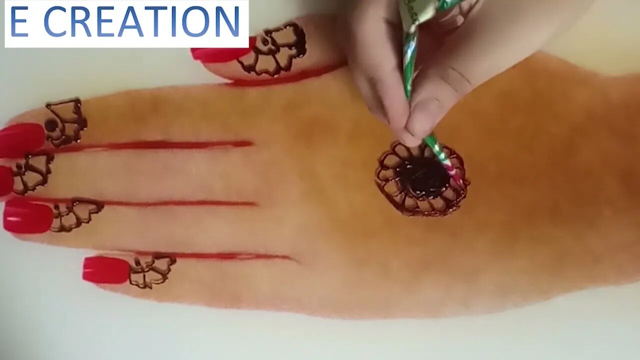 easy simple flower back hand mehndi design