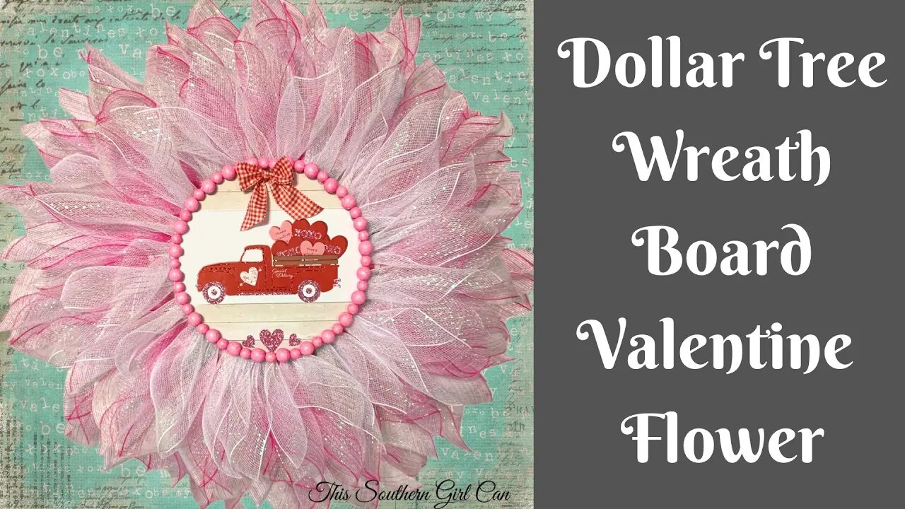 Easy Wreath: Dollar Tree Wreath Board Flower Wreath | How To Make A Flower Wreath | Valentine Wreath