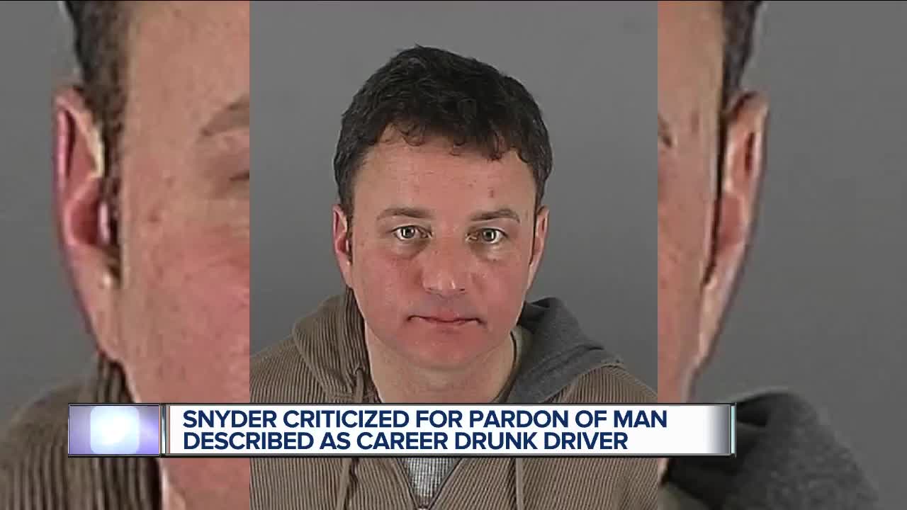 Snyder pardoned 'career drunk driver' as term neared end