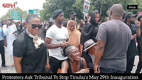 Massive Protest in Abuja flog Inec chaiman & Ask Tribunal To Stop Tinubu’s Inauguration