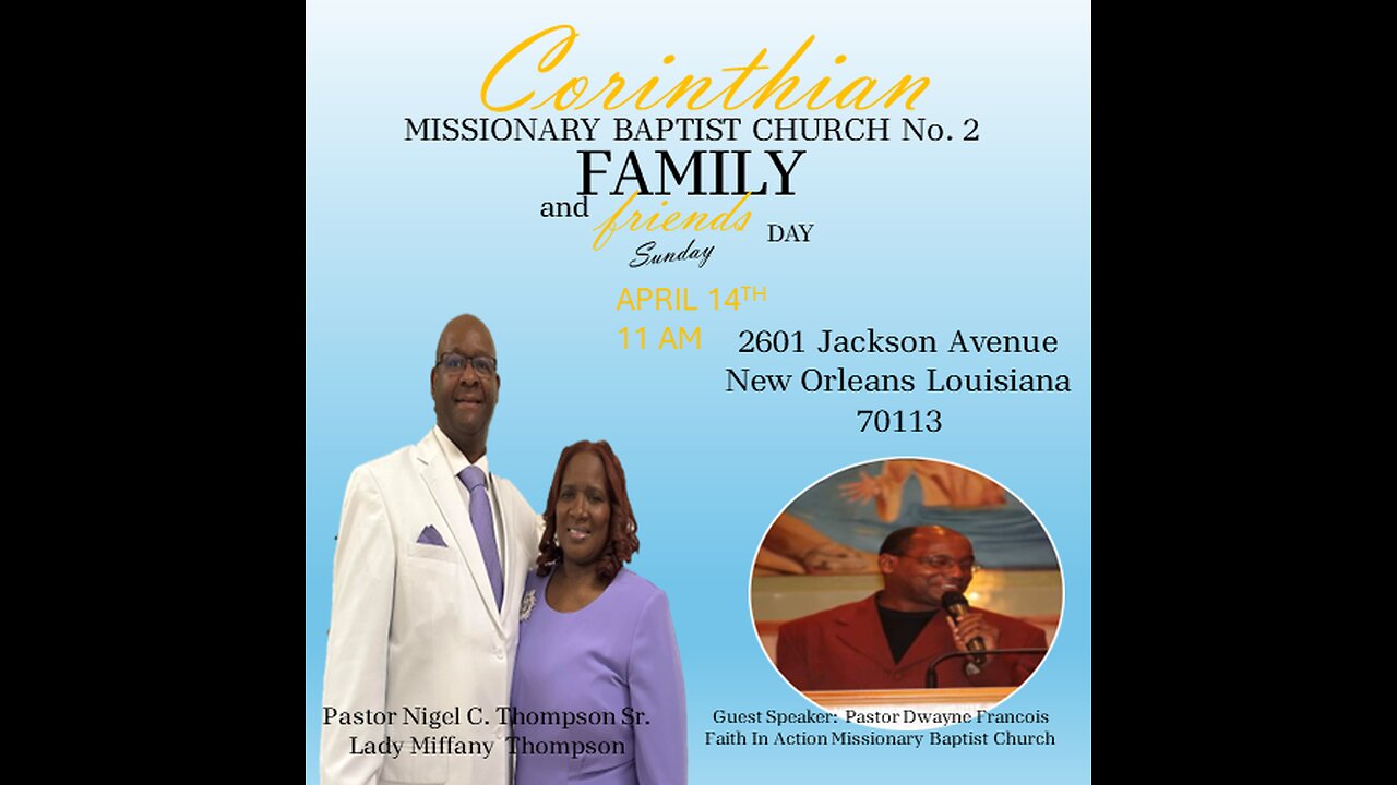 Family and Friends Day Guest Speaker Pastor Dwayne Francois