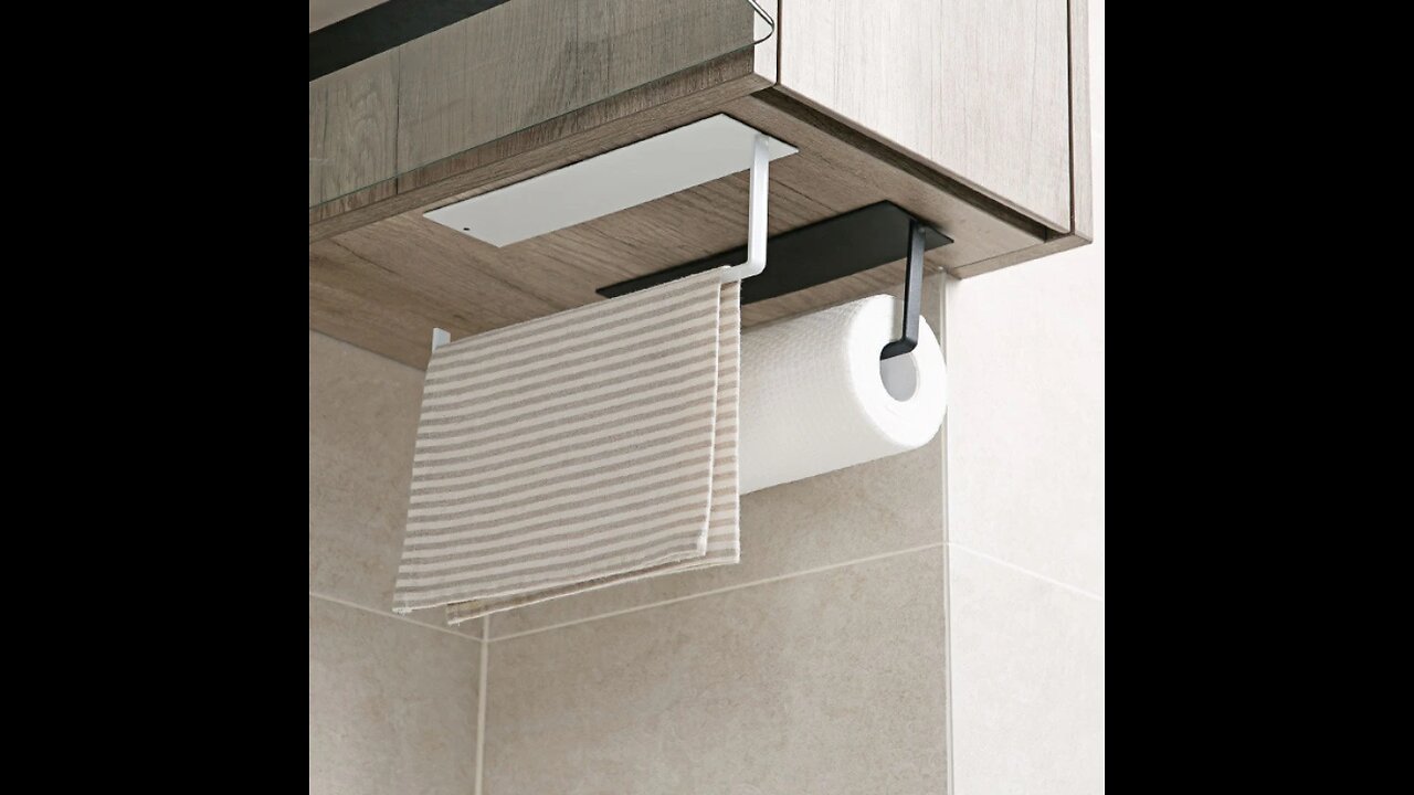 Wall-mounted Punch-free Kitchen Paper Holder Multi-functional Carbon Steel Roll Paper Rack