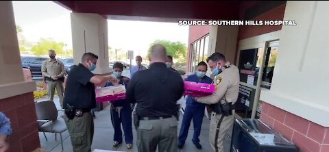 Las Vegas police say 'thank you' to local nurses at Southern Hills Hospital