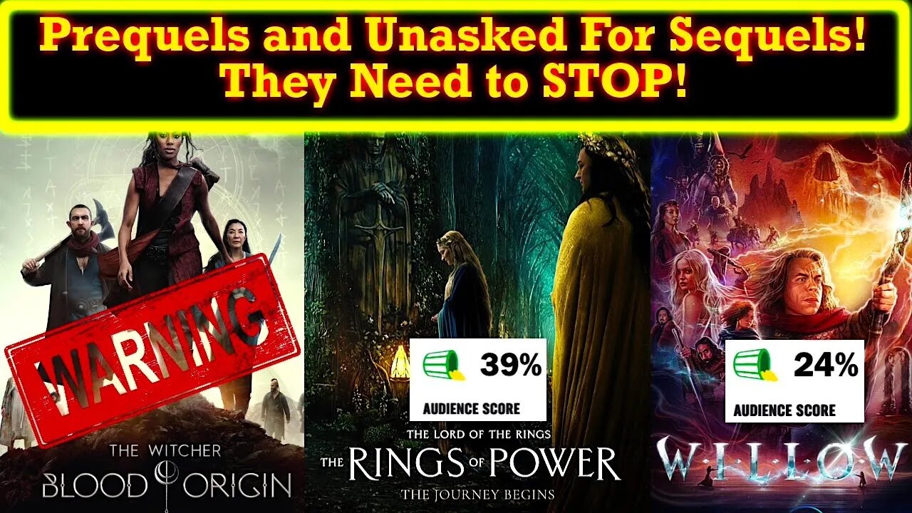 Witcher Blood Origins! Rings of Power! Willow 2022! Prequels and Unasked for Sequels Need to STOP!