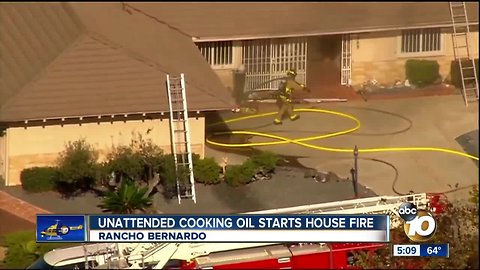 Unattended cooking oil starts house fire