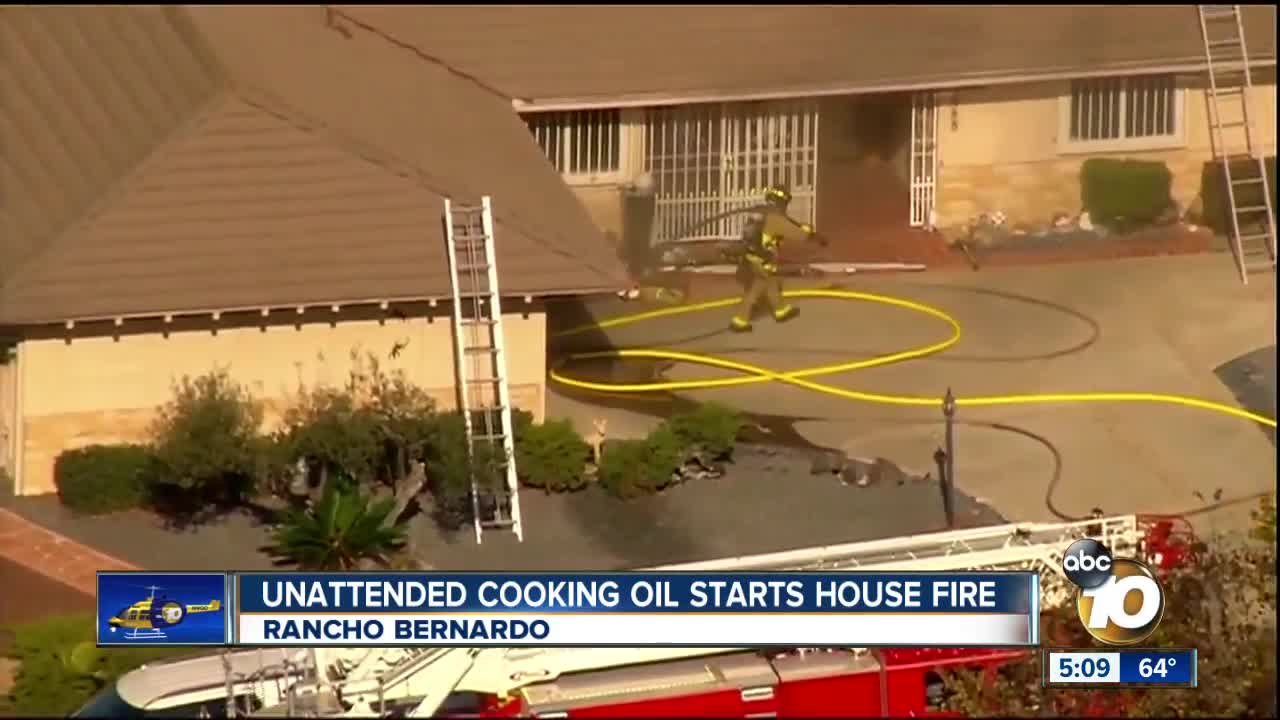 Unattended cooking oil starts house fire