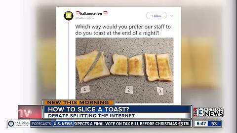 How to slice a piece of toast?