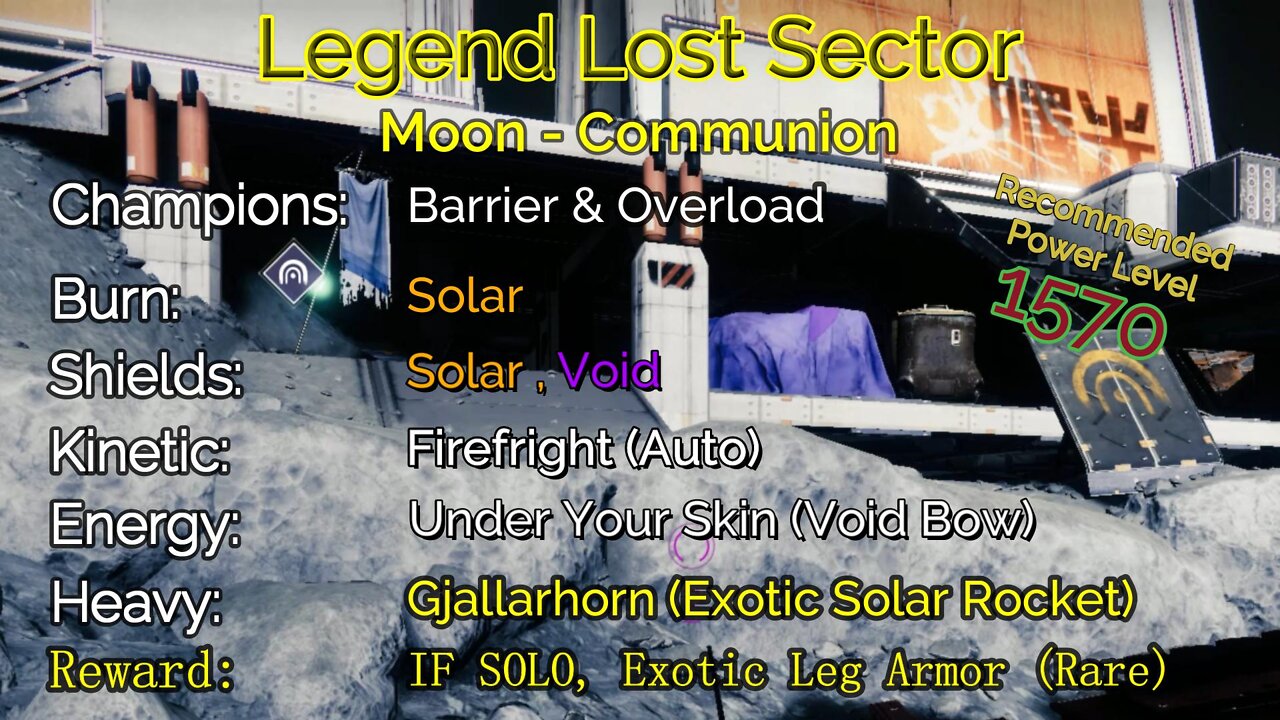 Destiny 2 Legend Lost Sector: Moon - K1 Communion 9-9-22