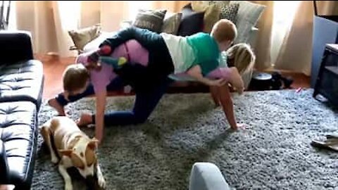 Family fails the "Plank That Song" challenge