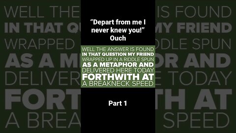 “Depart from me I have never knew you!” Ouch! #jesus #salvation #rforh