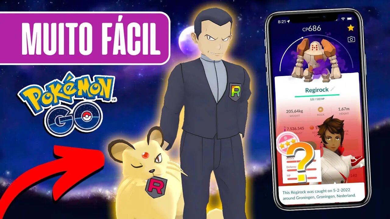 GANHE FÁCIL do Giovanni no Pokémon GO! Dicas para DERROTAR o Giovanni! Regirock Shadow!