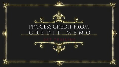 Process Credit From Credit Memo