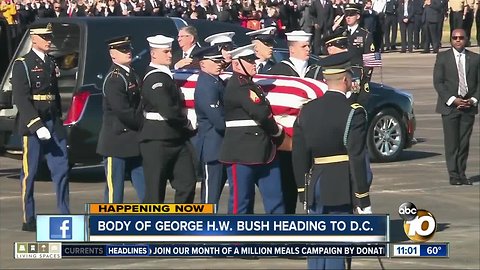 Remains of George H.W. Bush return to DC