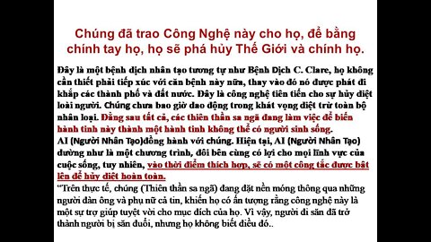 Tội ác của Thế Kỷ, Bệnh Dịch nhân tạo và Công Nghệ AI.. (Người Nhân Tạo)