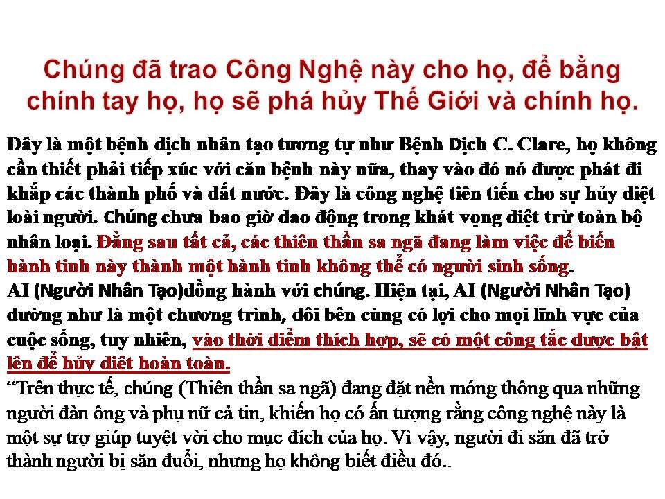 Tội ác của Thế Kỷ, Bệnh Dịch nhân tạo và Công Nghệ AI.. (Người Nhân Tạo)