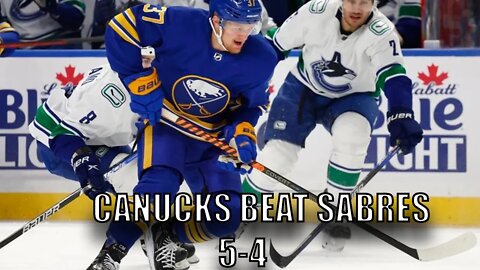 Vancouver #Canucks Beat Buffalo Sabres 5-4! Joshua, Bear, Miller, Pettersson and Horvat!