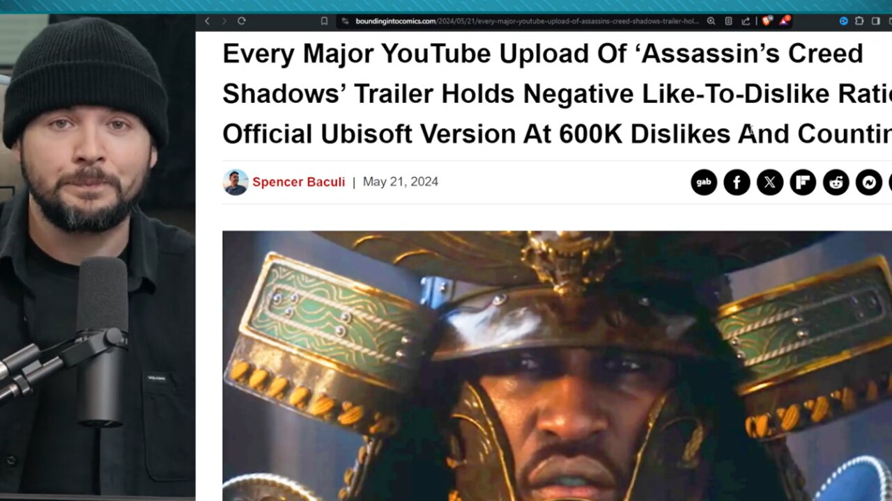 Black Samurai Assassin's Creed NUKED FROM ORBIT, Dislike Ratio Shows GET WOKE GO BROKE In Action