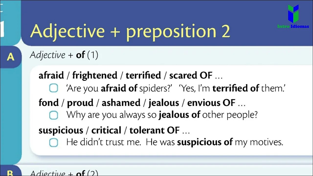 130 - 131 - Adjective + preposition - ENGLISH GRAMMAR IN USE Unit 130 - 131 - Intermediate
