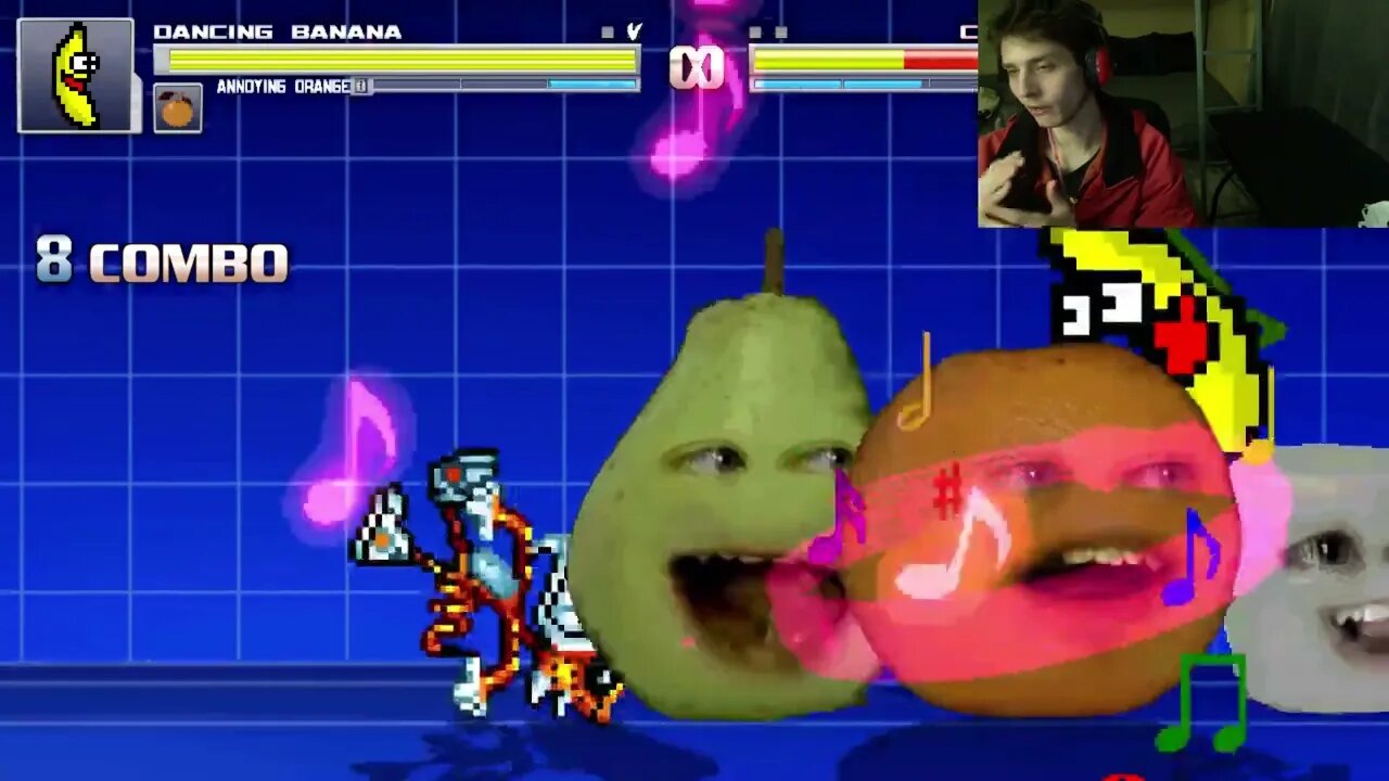 Fruit Characters (Annoying Orange And Dancing Banana) VS Chester Cheetah In An Epic Battle In MUGEN