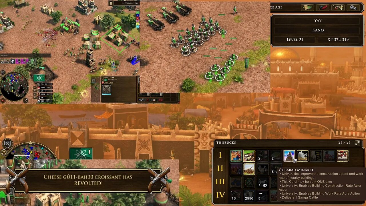 Aoe3DE: Hausa, Hausb (no commentary, hausa, 3 vs extreme AI)