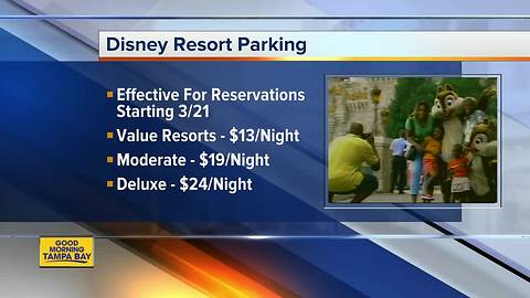 Walt Disney World to charge resort guests for overnight parking beginning March 21