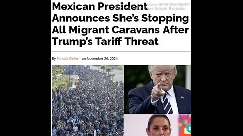 ARTICLE ONLY BELOW: Mexican President Announces She’s Stopping All Migrant Caravans After Trump’s Tariff Threat - 1 min. VIDEO TIME TO READ.