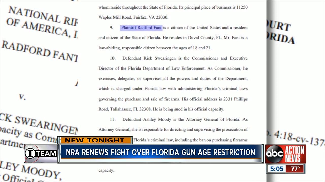 NRA renews fight over FL gun age restriction