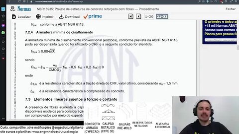 Sobre a NBR 16935 Dimensionamento de concreto com fibras Eng Estrutural