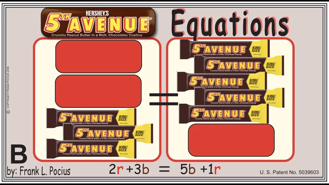 B2_FIFTH AVENUE(notation) 2r+3b=5b+1r _ SOLVE BASIC EQUATIONS _ SOLVE BASIC WORD PROBLEMS