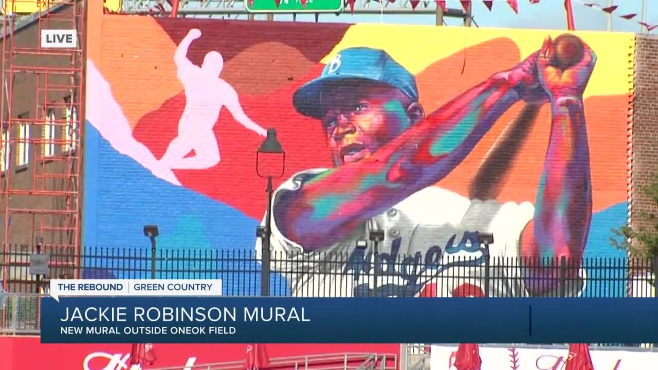 Tulsa Drillers debut Jackie Robinson mural outside ONEOK Field