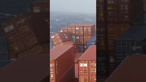 Ship containers tip over. #shorts #short #shortvideo