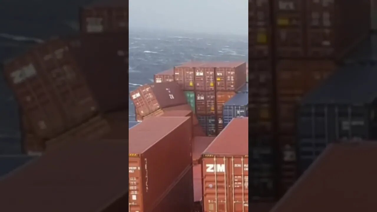 Ship containers tip over. #shorts #short #shortvideo