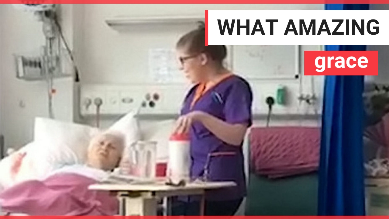 Watch adorable moment student nurse sings ‘Amazing Grace’ to grandmother of 22 in hospital