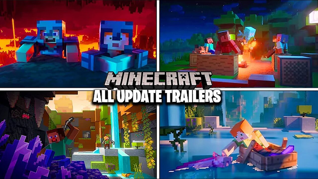 All Minecraft Animated Update Trailers (1.1-1.19 Update)