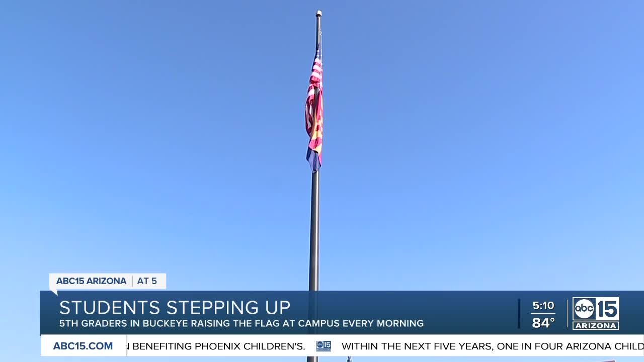 Buckeye students raise US flag every morning while custodian is injured