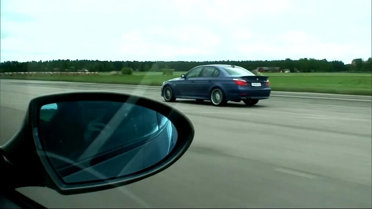 DRAG RACE 507 HP BMW M5 V10 vs 500 HP Alpina B5 + from a ROLL