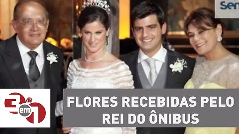 Mulher de Gilmar Mendes critica repercussão das flores recebidas do "rei do ônibus"