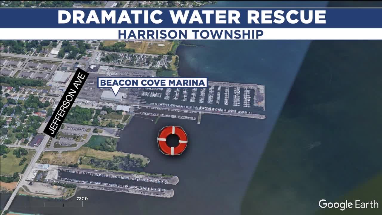 Woman rescued by sheriff's deputies after falling through the ice in Harrison Township