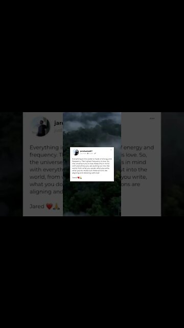 The world runs on the frequency of love! Keep your vibrations aligned with it!