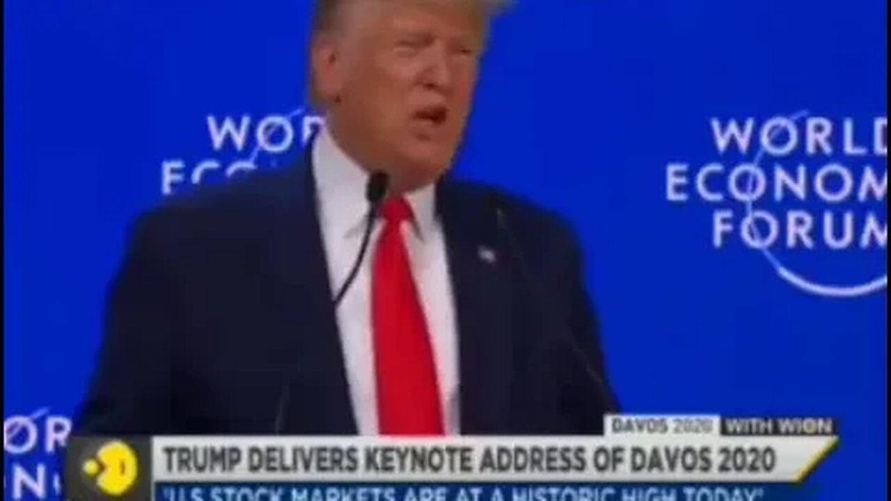 In 2020Trump speaks at Davos and gives middle finger to WEF agenda in front of Klaus Schwab…