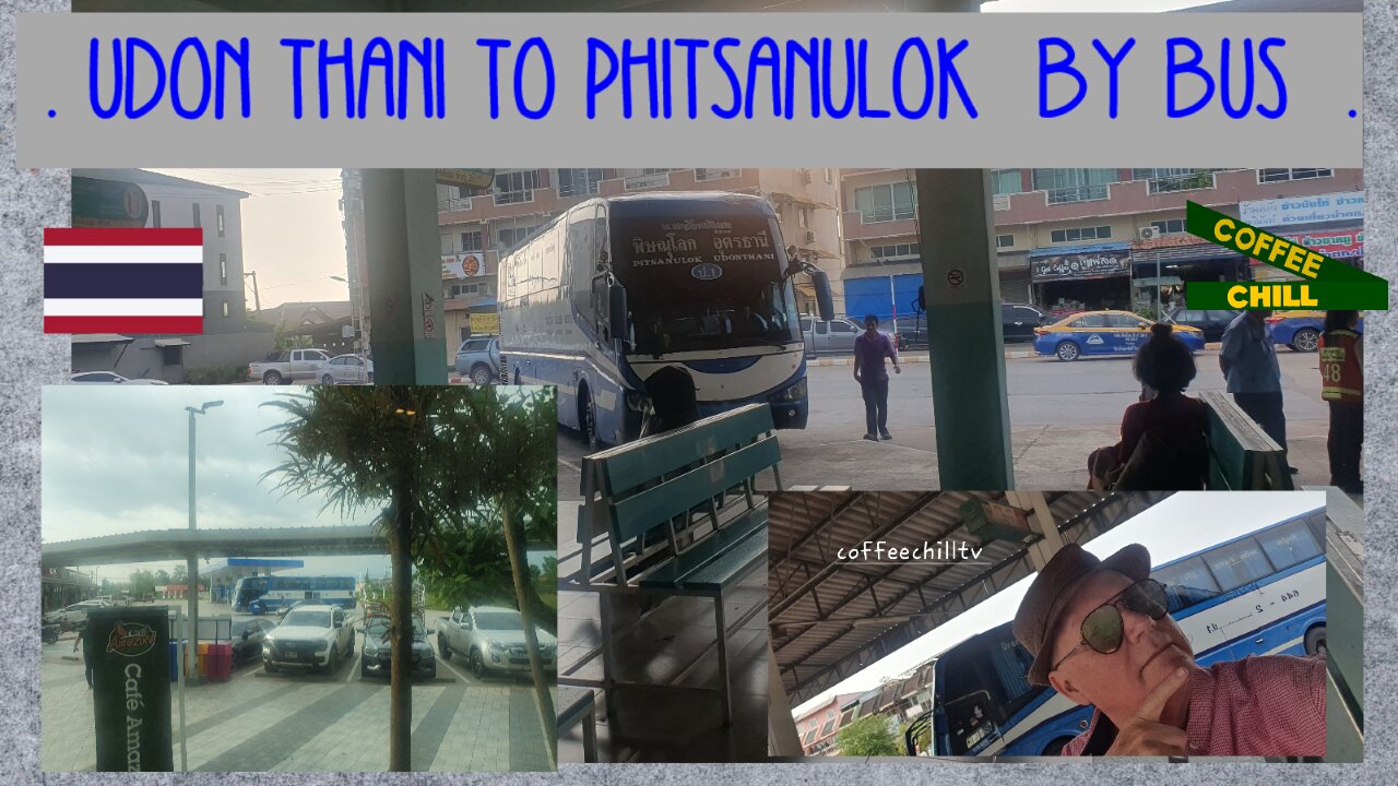 Bus Travel Thailand 🚌 Udon Thani to Phitsanulok in a big, blue, airconditioned bus #bustravels 📺 TV