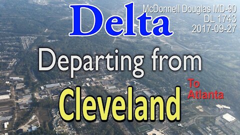 McDonnell Douglas MD-90 Delta flight DL1743 takeoff from Cleveland
