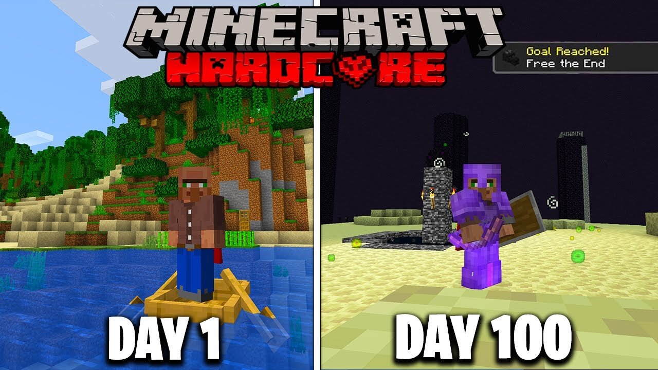 Survived 100 Days in HARDCORE Minecraft and Here's What Happened