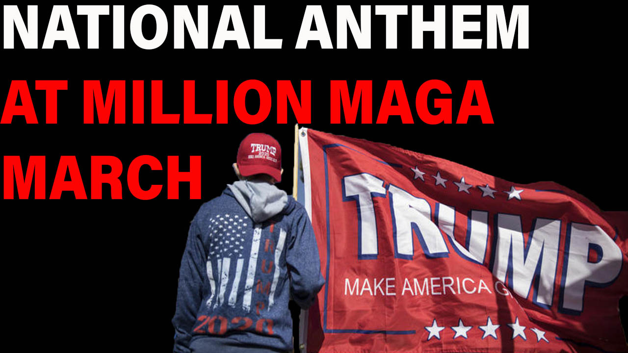 Million MAGA March Singing National Anthem!