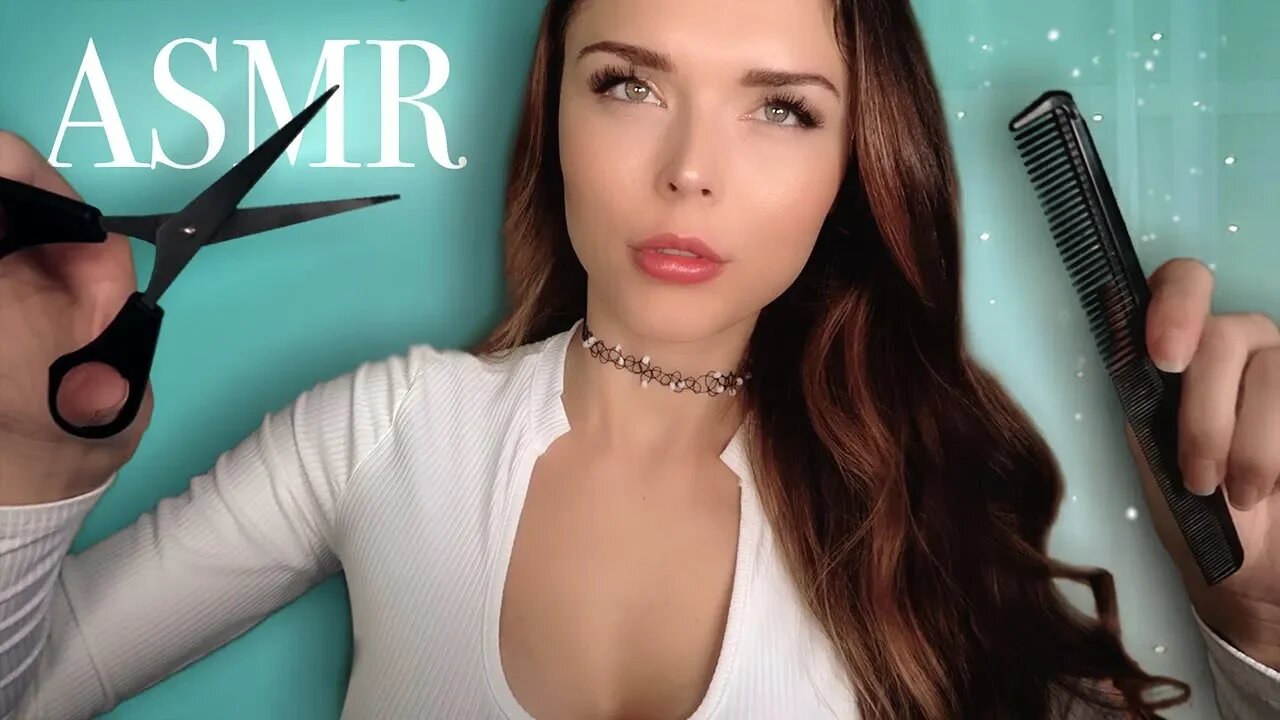 ASMR | Relaxing Haircut (layered sounds, soft-spoken, gum chewing)