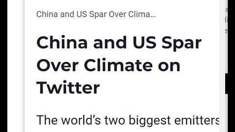 CHINA & US ACT LIKE TEENAGERS DOING A TIT FOR TAT ON TWITTER OVER CLIMATE ACTION