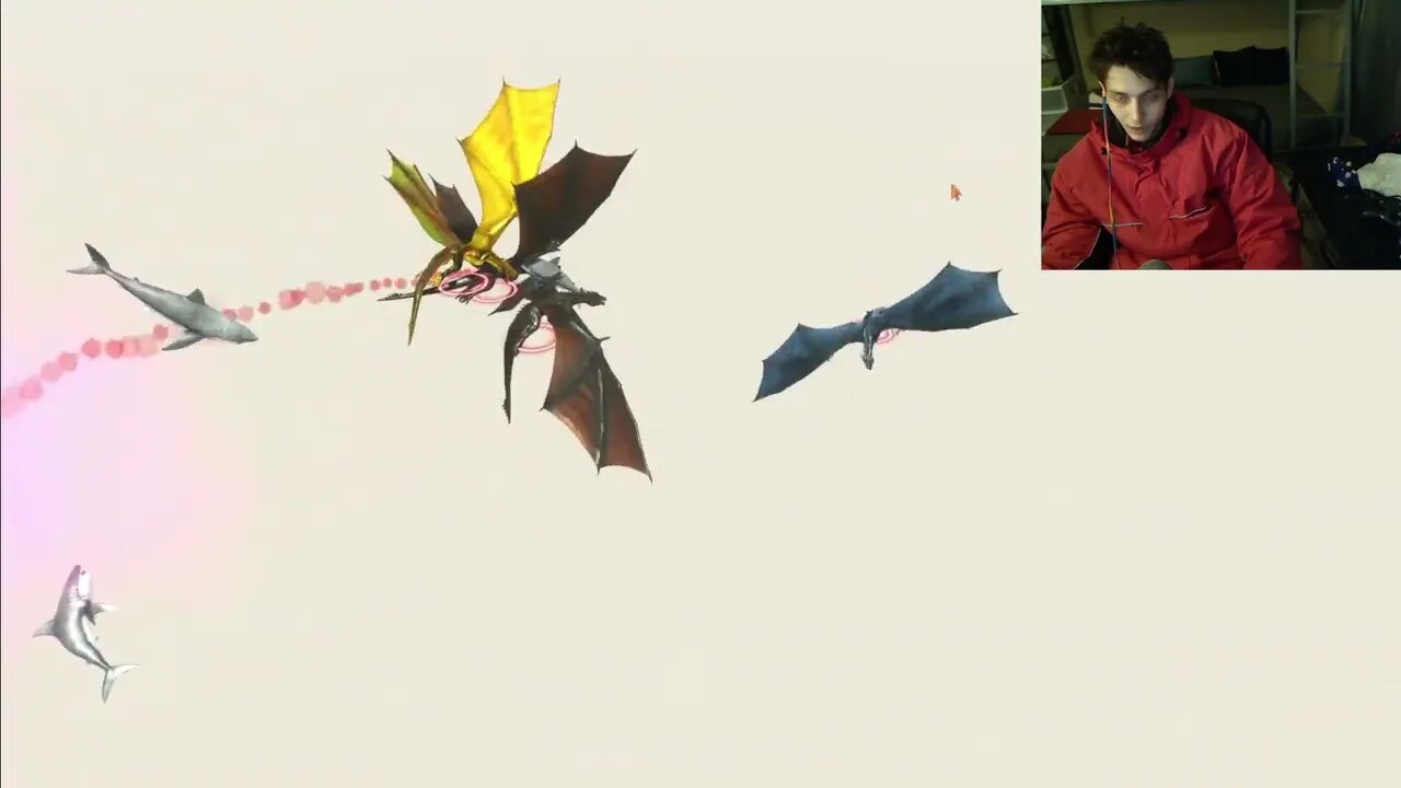 Great White Shark VS Dragons In A Battle With Live Commentary In The Animal Revolt Battle Simulator